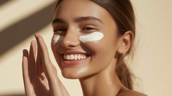 Mujer crema facial
