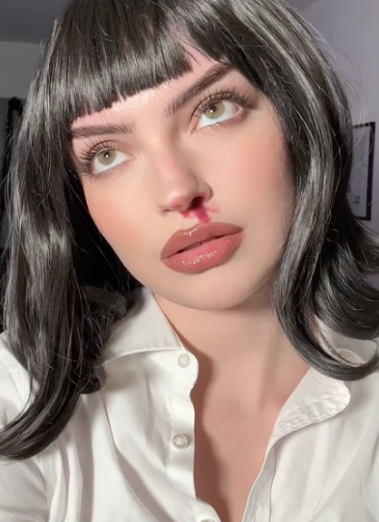 Maquillaje Pulp Fiction - Imagen: Tiktok @shakespearesidechick