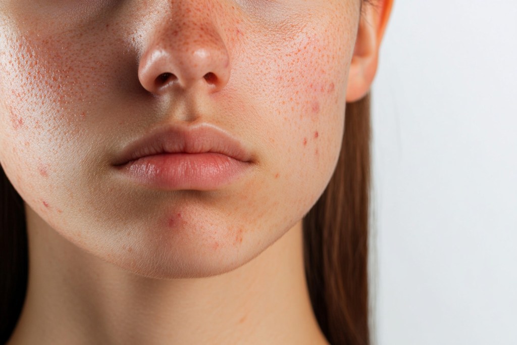 Rostro de una mujer con acné - Imagen: Grupo Zinet Media
