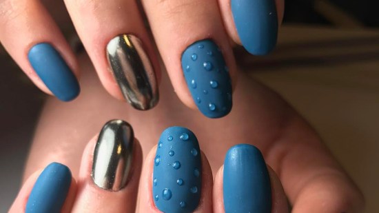 Uñas efecto agua