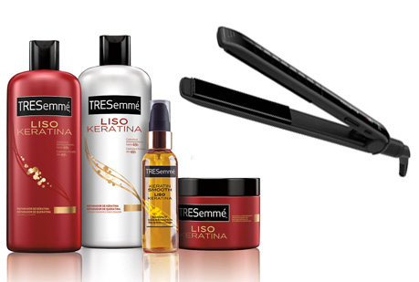 Plancha del pelo Rowenta y lote de productos TRESemmé. La ganadora