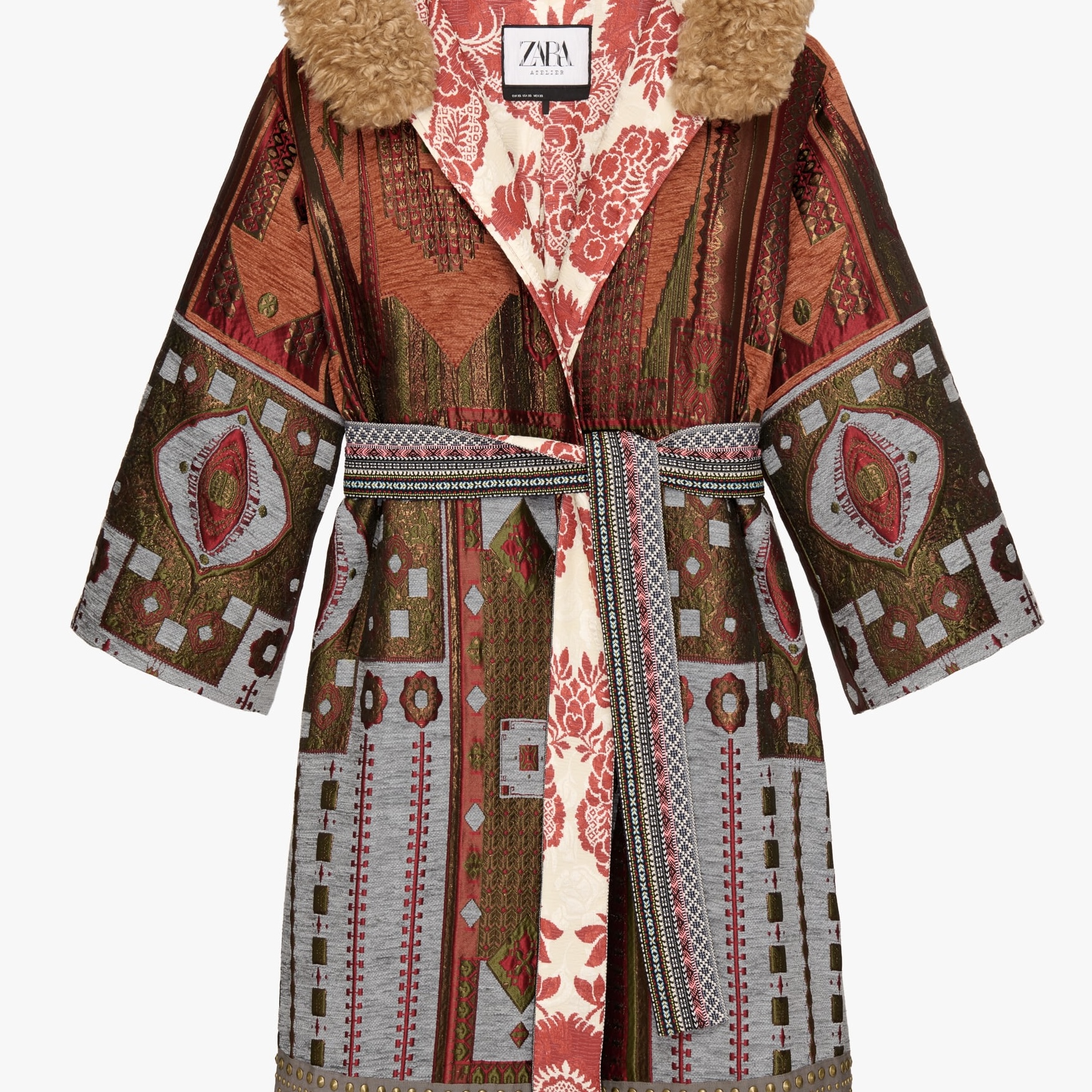 abrigo jacquard zara rebajado