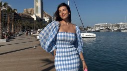 Alba Diaz vestido cuadros vichy veraniego
