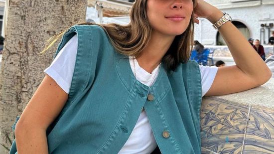 María Pombo con chaleco de primavera