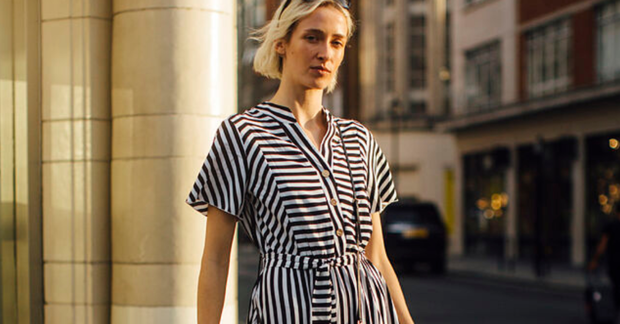 vestido camisero a rayas sfera primavera
