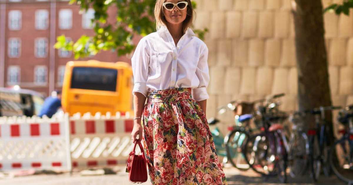 falda sfera tendencia flores volantes zara