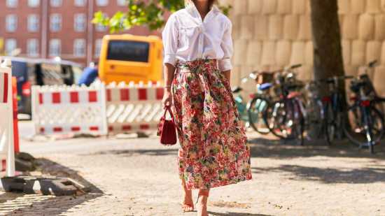 falda sfera tendencia flores volantes zara