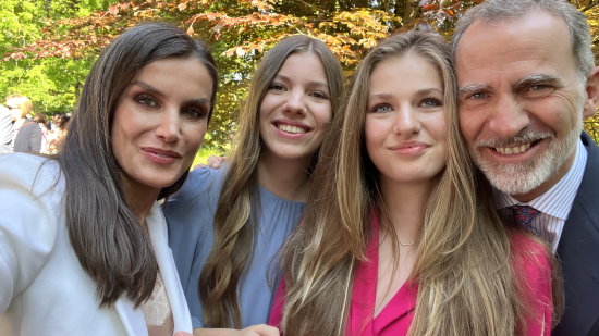 Familia Real española en la graduación de la princesa Leonor