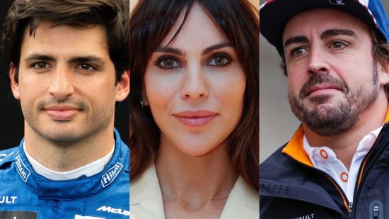 Carlos Sainz, Melissa Jiménez y Fernando Alonso