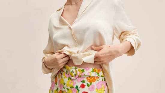 minifalda flores mango outlet