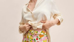 minifalda flores mango outlet