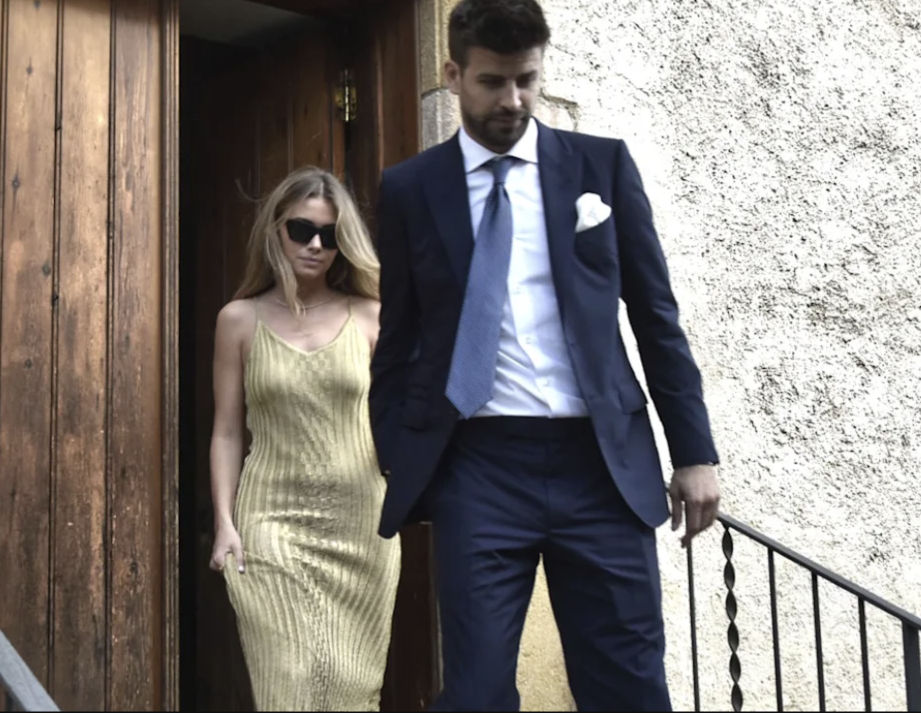 Gerard Piqué y Clara Chía en la boda de Marc Piqué