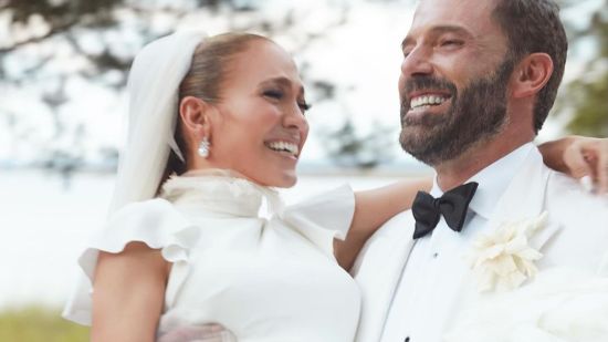 Jennifer Lopez y Ben Affleck en su boda