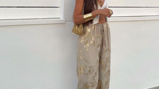 pantalones metalizados zara