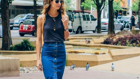 Falda midi denim