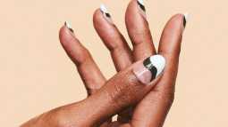 manicura blanco negro chanel