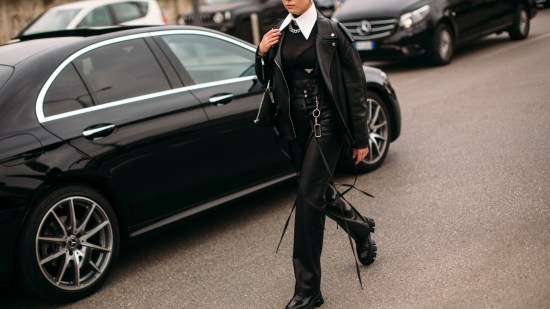 London str F23 0774 pantalones efecto piel street style