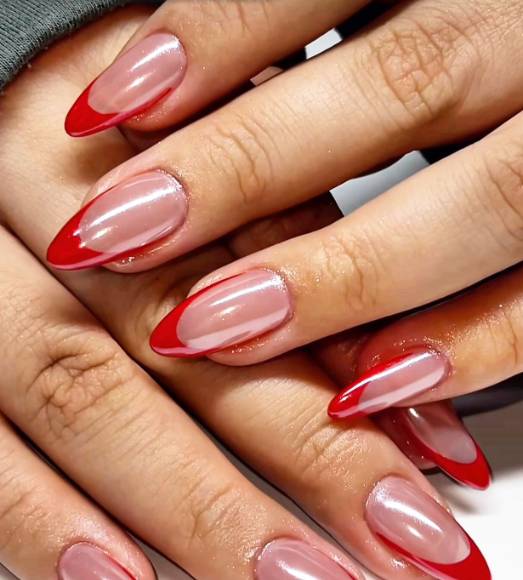 Manicura francesa chrome - Imagen: nails_with_jaine