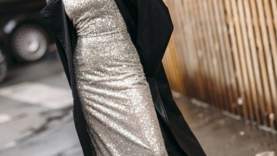Vestido plateado para Nochevieja