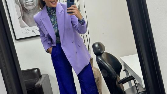 Nuria Roca con blazer de Benetton