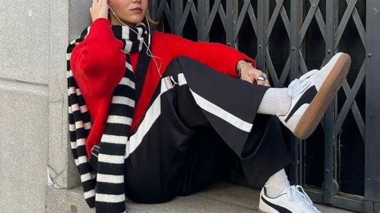 Look con zapatillas Puma Palermo