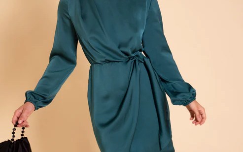 Vestido verde botella