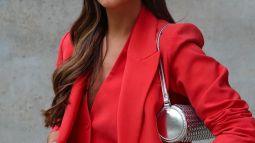 Rocío Osorno con traje chaqueta de Mango
