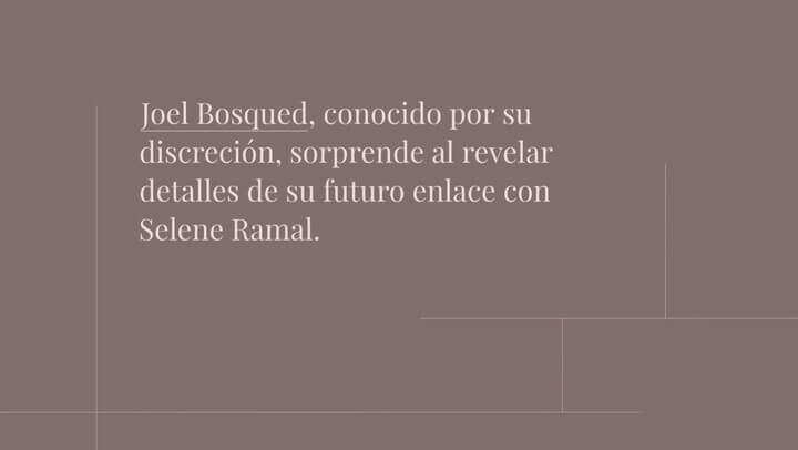 Joel Bosqued Da Detalles De Su Boda Con