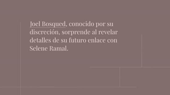 Joel Bosqued Da Detalles De Su Boda Con