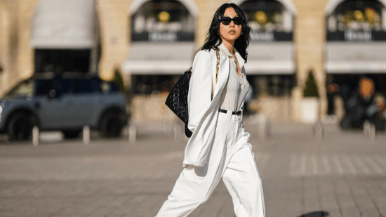 Pantalones sastre blanco mujer