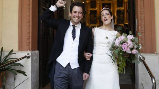 Boda de Felipe Benjumea Porres y María de Chiris Mora Figueroa en Sevilla.