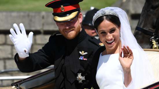 Meghan Markle y el Príncipe Harry en su boda.