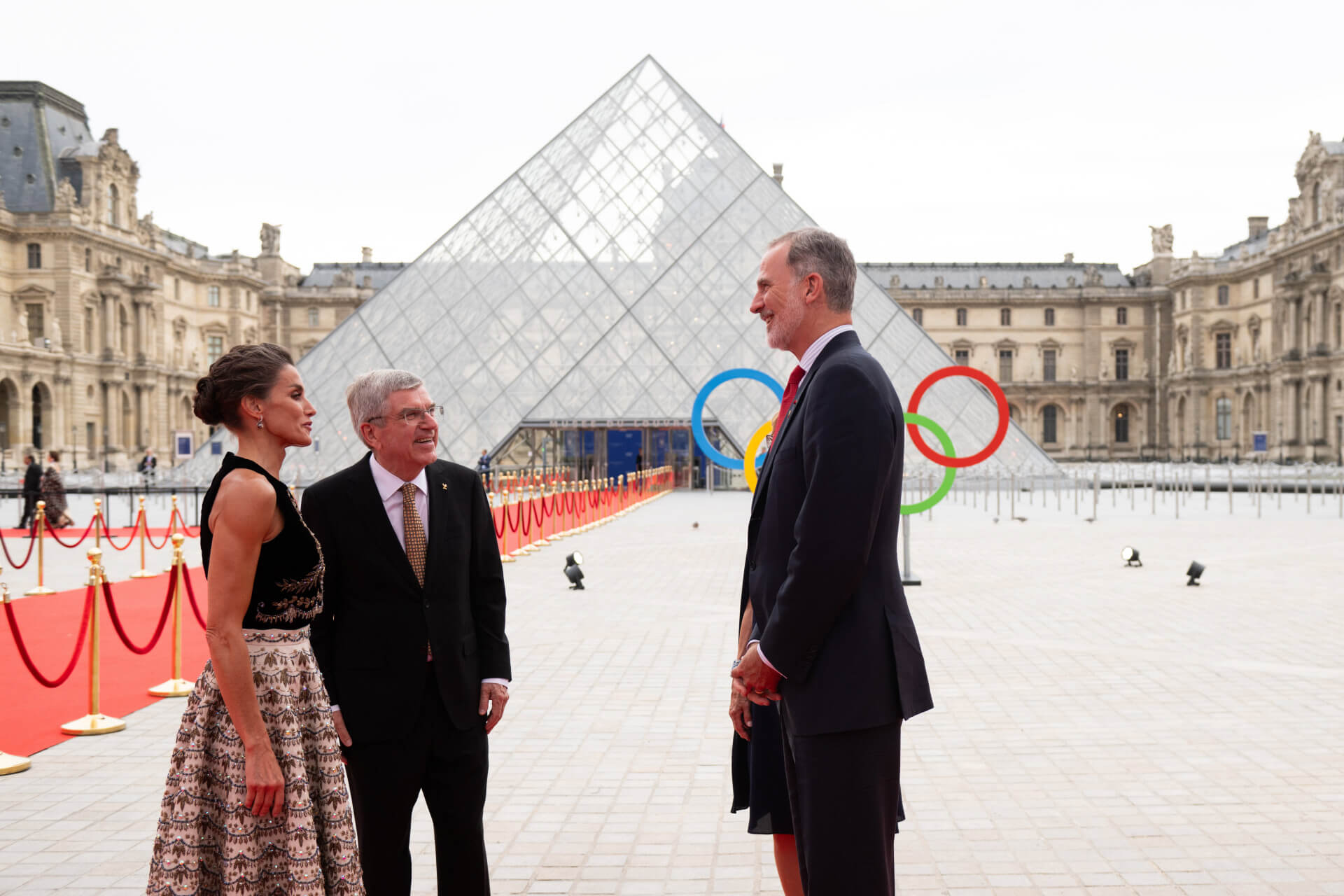 Thomas Bach, Claudia Bach, doña Letizia y don Felipe.