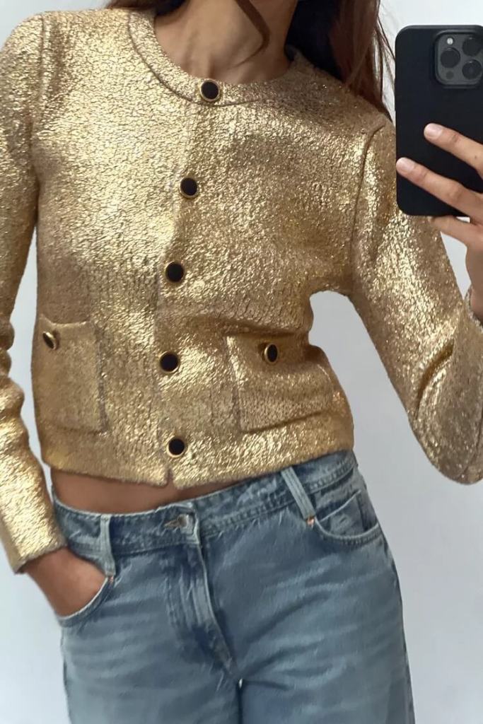 CHAQUETA PUNTO FOIL - Zara