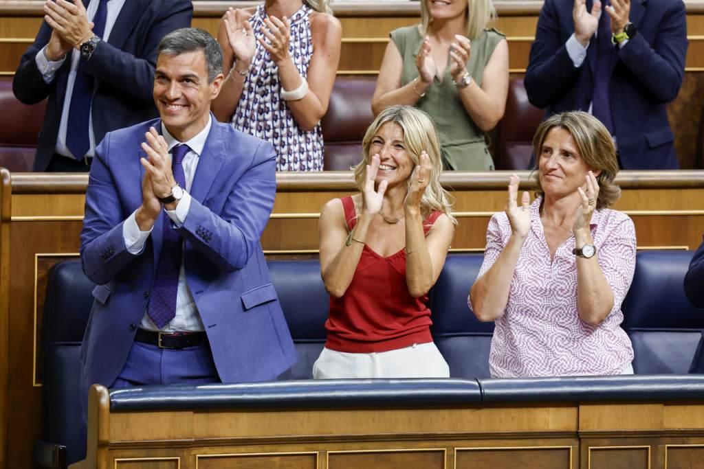 Pedro Sánchez, Yolanda Díaz y Teresa Ribera