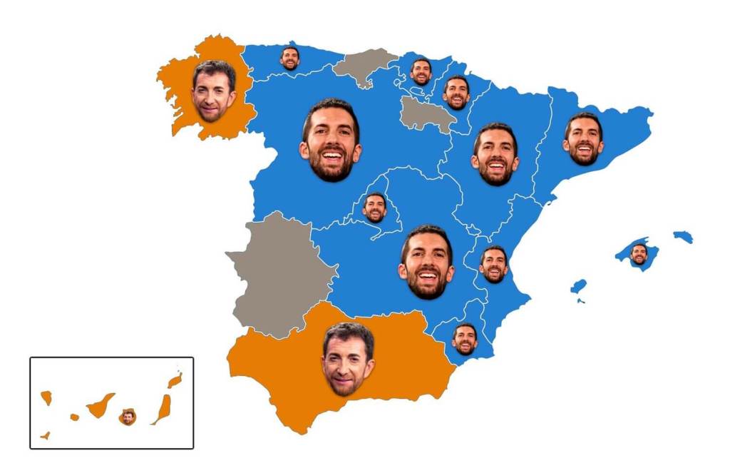 Mapa de las audiencias por comunidades autonómas publicado por Formula TV.