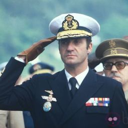 Juan Carlos I en un desfile militar