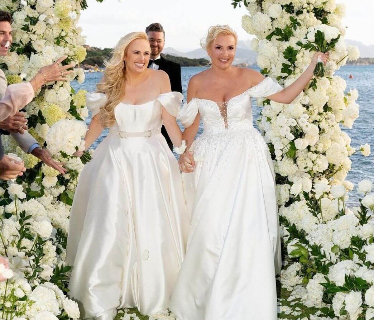 Rebel Wilson en su boda celebrada en Cerdeña