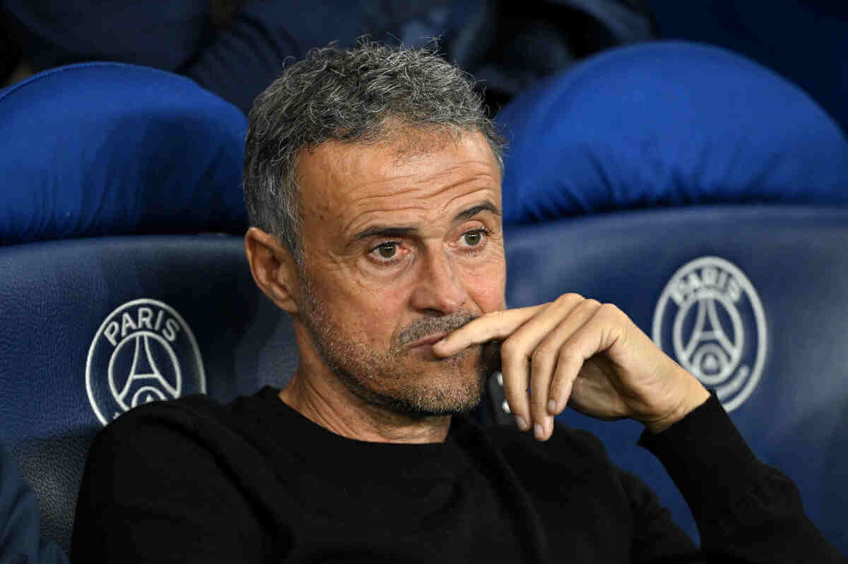 Luis Enrique en un partido del PSG