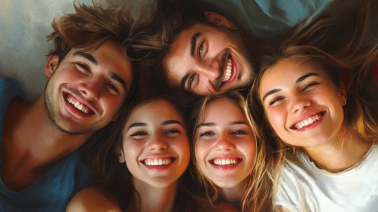 Grupo de adolescentes sonriendo