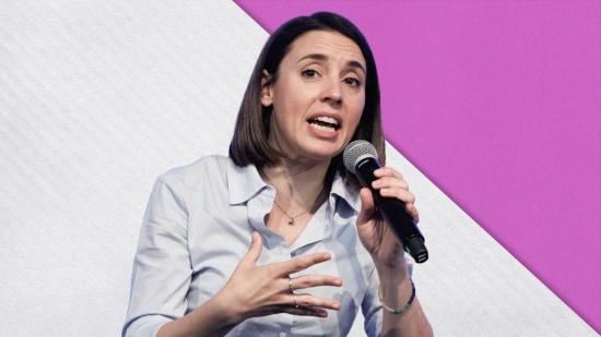 Irene Montero en uno de sus mitines