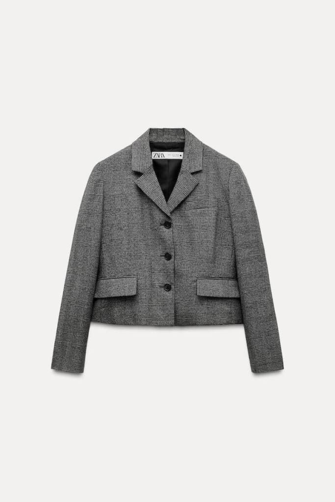 Americana de cuadros de Zara