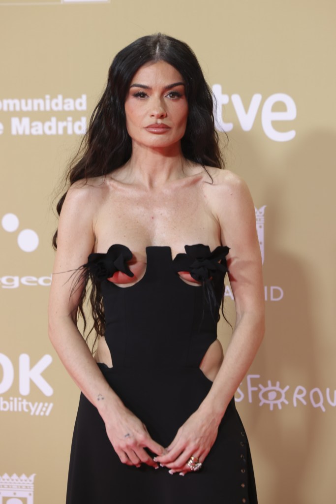 Angela Rozas Saiz " Madame de Rosa " durante los Premios Forqué con vestido negro