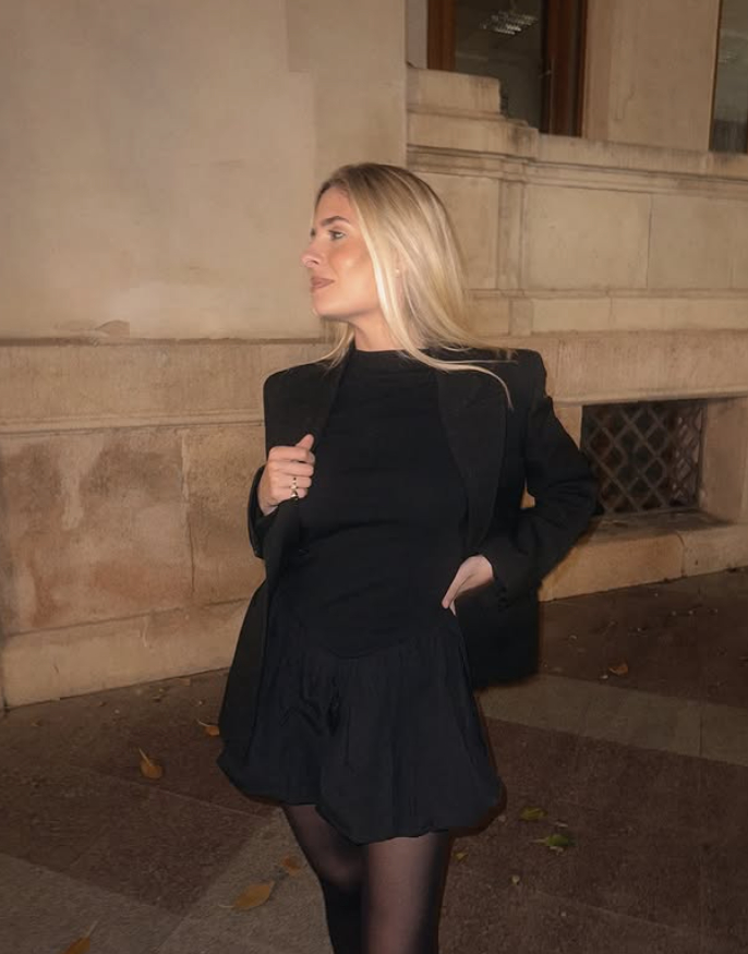 Look con 'falda globo'. Tendencia Madrid - Imagen: Instagram @teresaandresgonzalvo