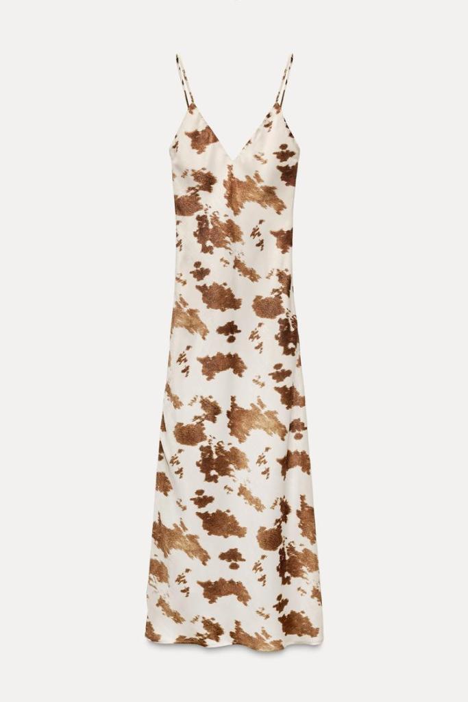 Vestido con estampado animal de Zara
