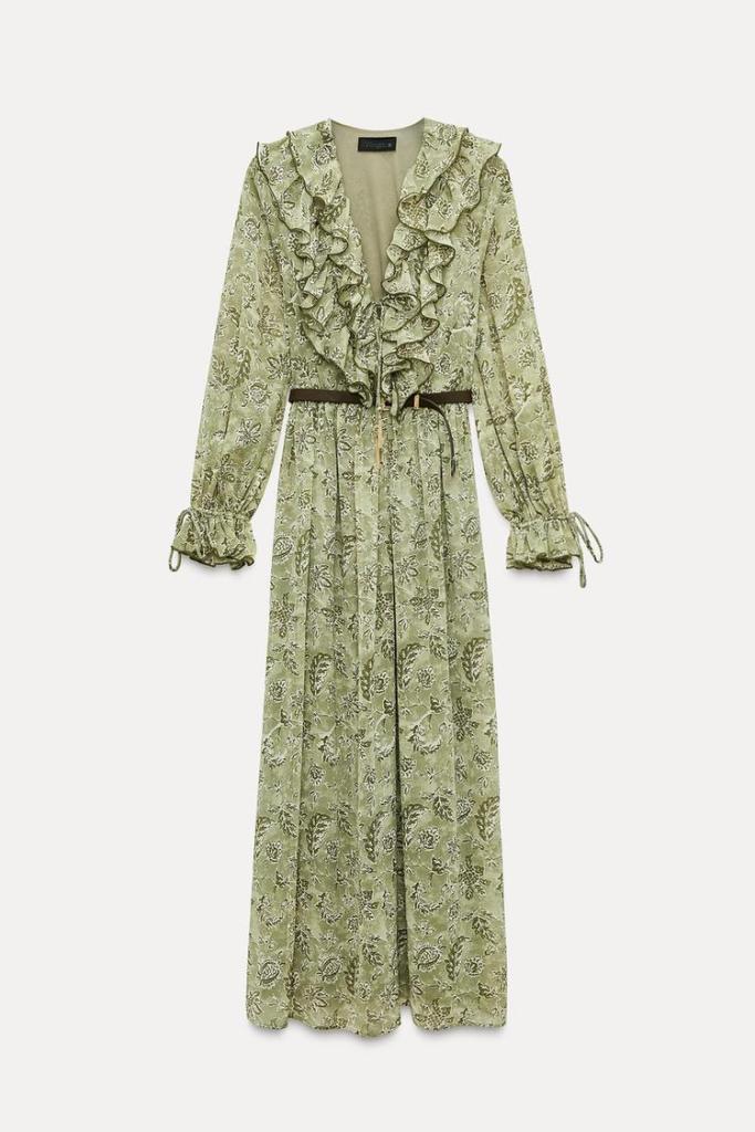 Vestido cinturón de Zara