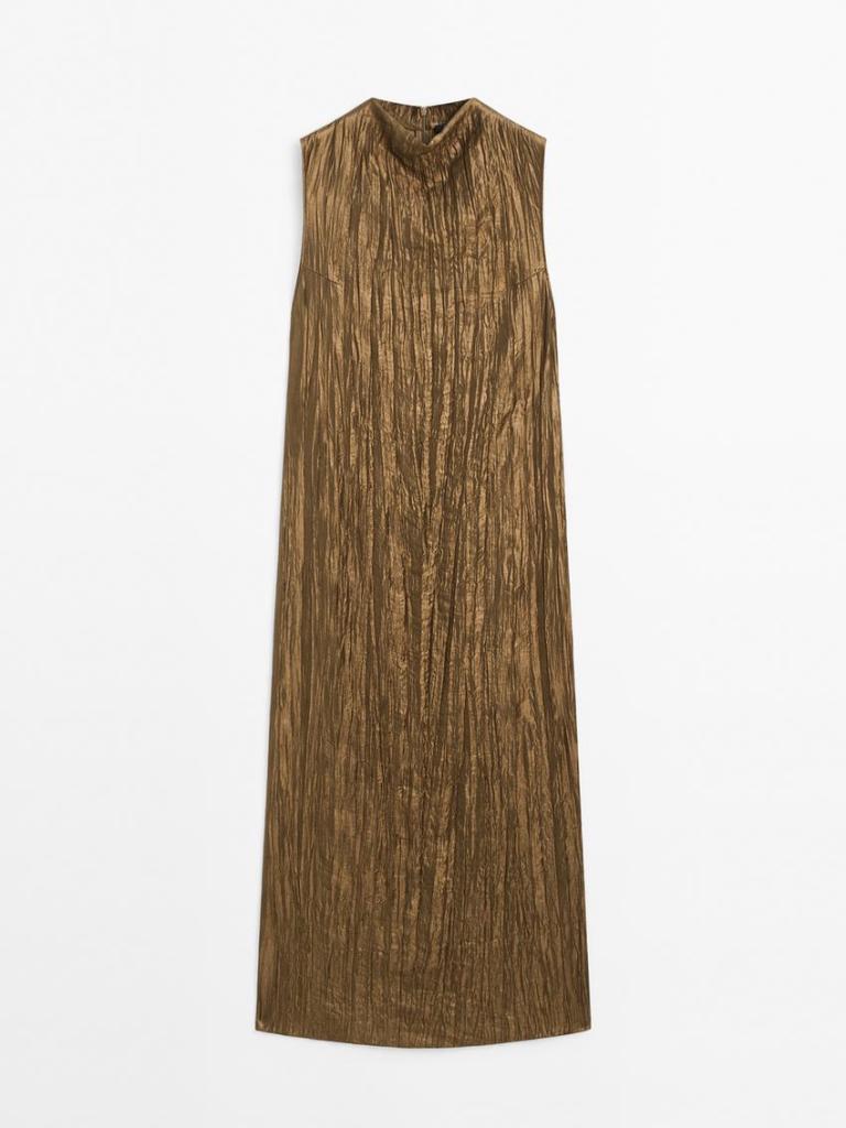 Vestido arrugado de Massimo Dutti