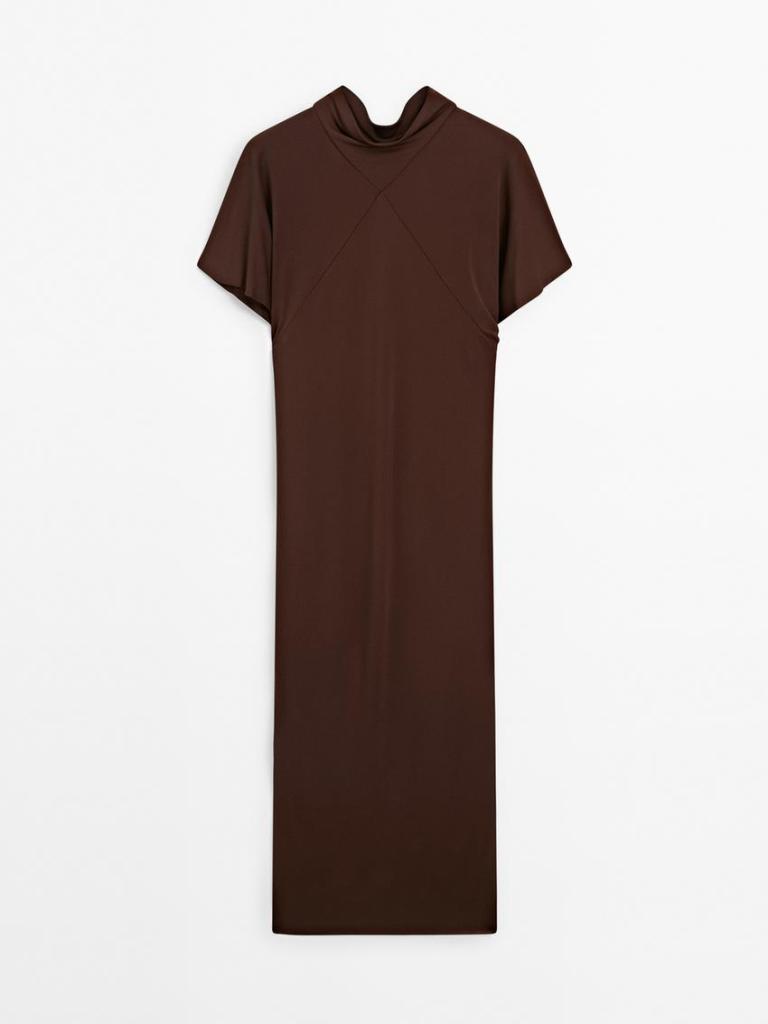 Vestido marrón de Massimo Dutti