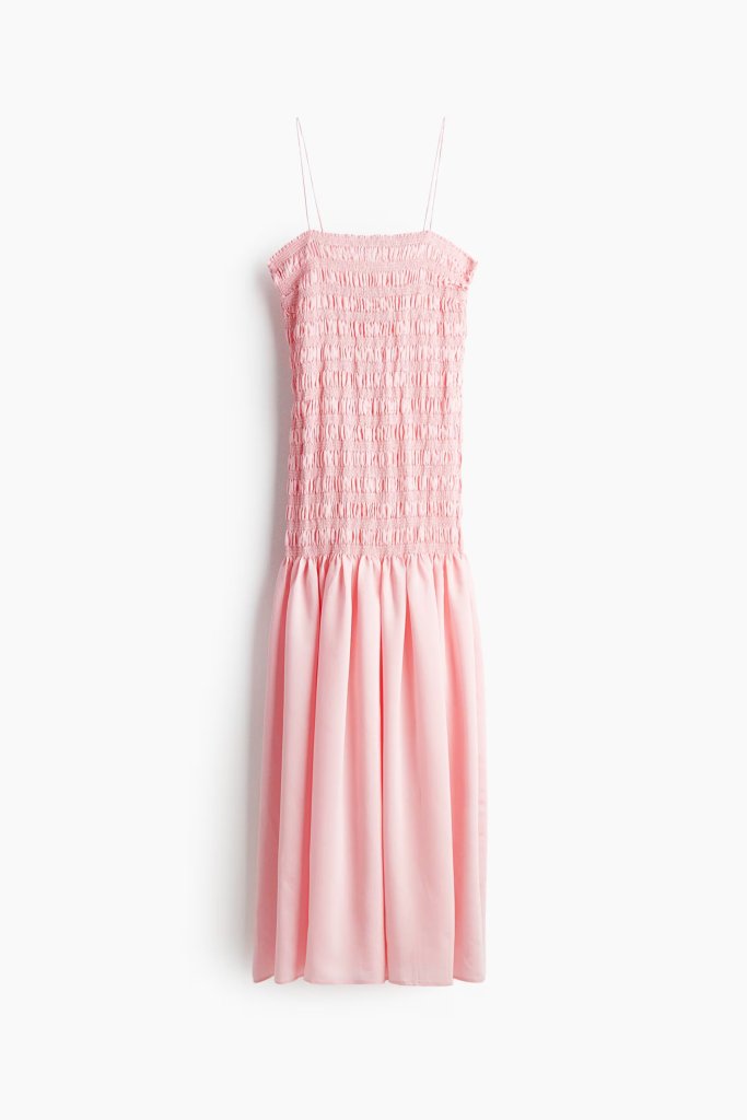Vestido midi rosa de H&M