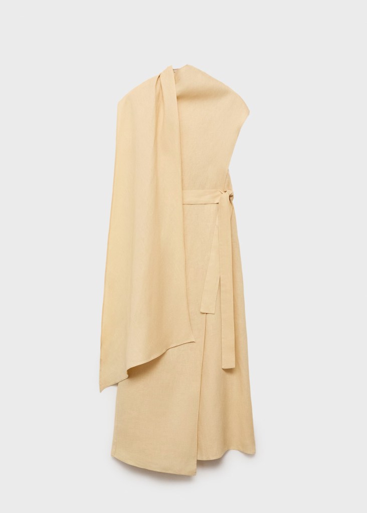 Vestido con cinturón de Mango